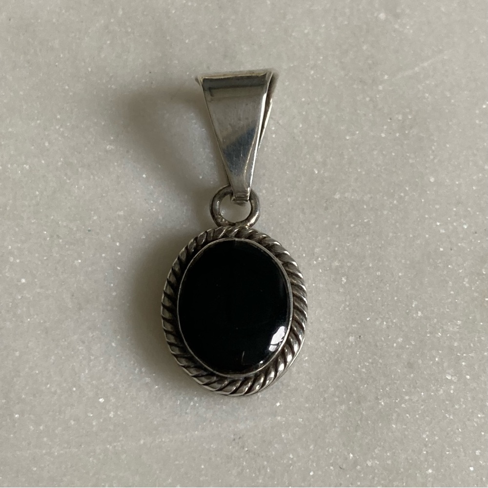 Silver & Black Onyx Necklace Pendant